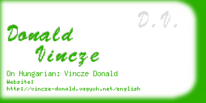 donald vincze business card